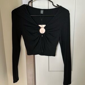 SHEIN black long sleeved crop topBUNDLE